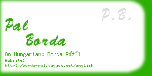 pal borda business card